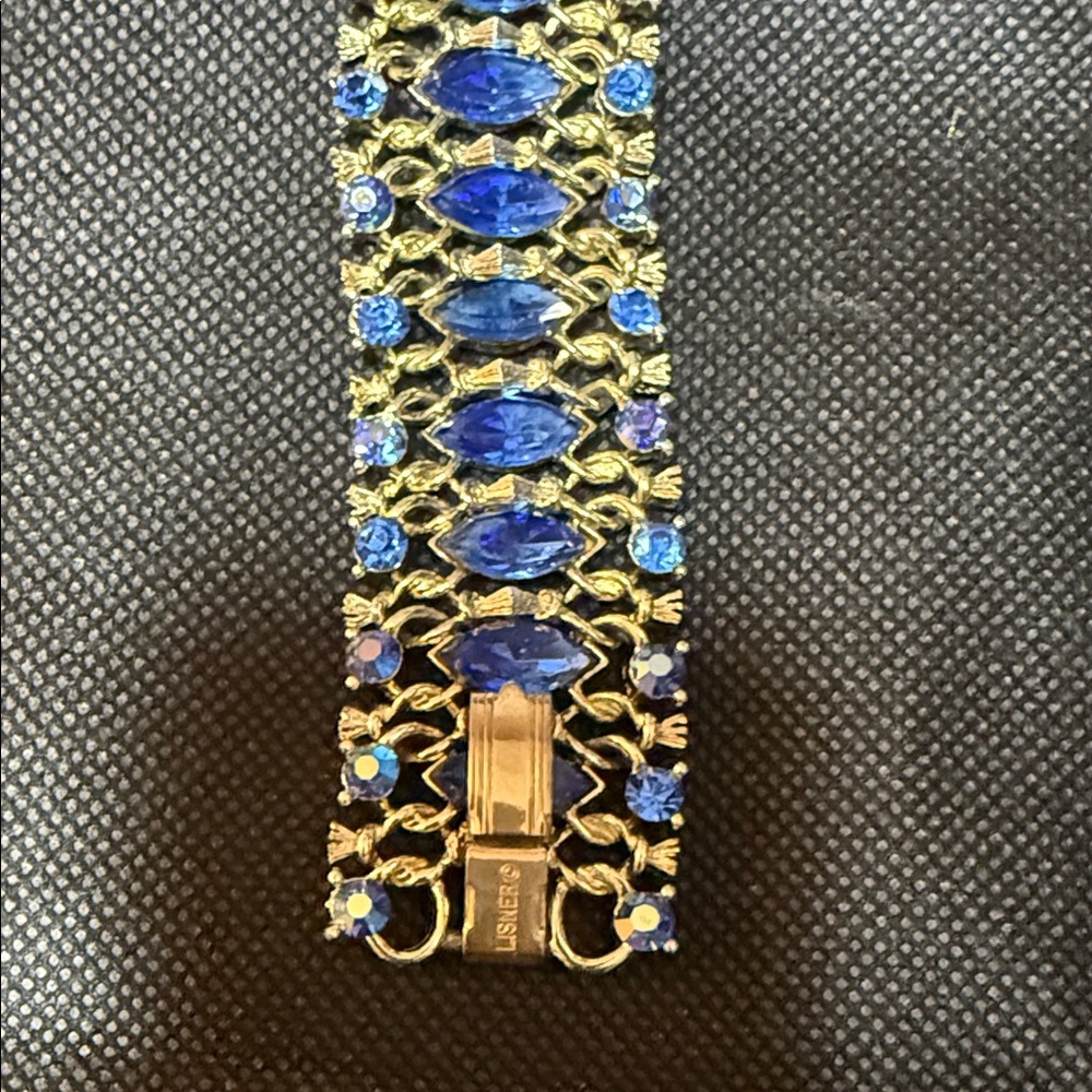 Lisner Blue and Gold Gemstone Bracelet - Picture 2 of 5
